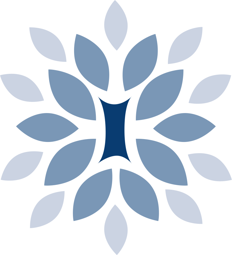 Blue flower icon from the Louisiana Women's Healthcare logo