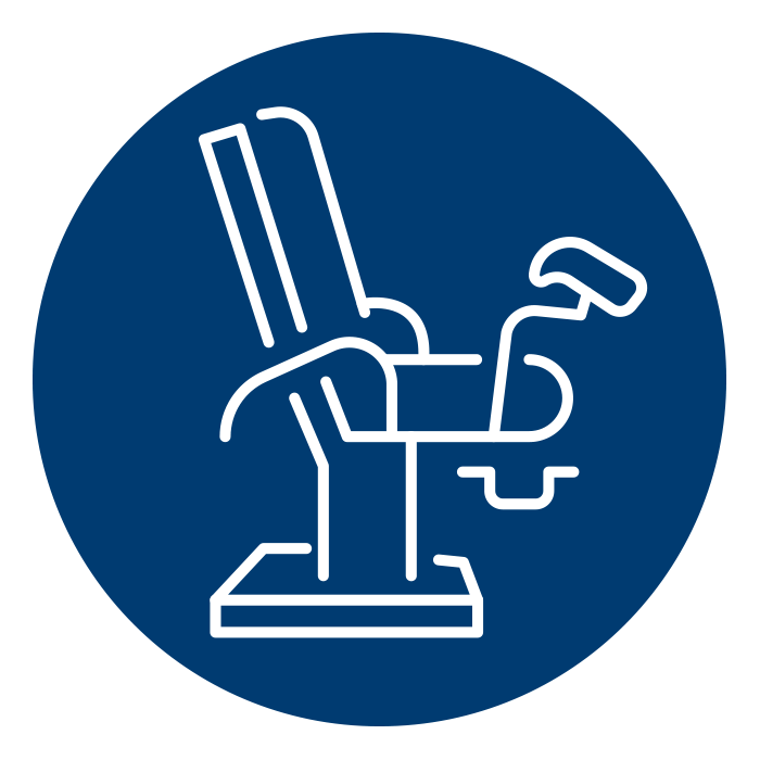 icon showing gynecological patient exam table