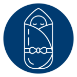 icon of newborn baby swaddled