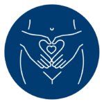 icon of female torso with hands in shape of heart